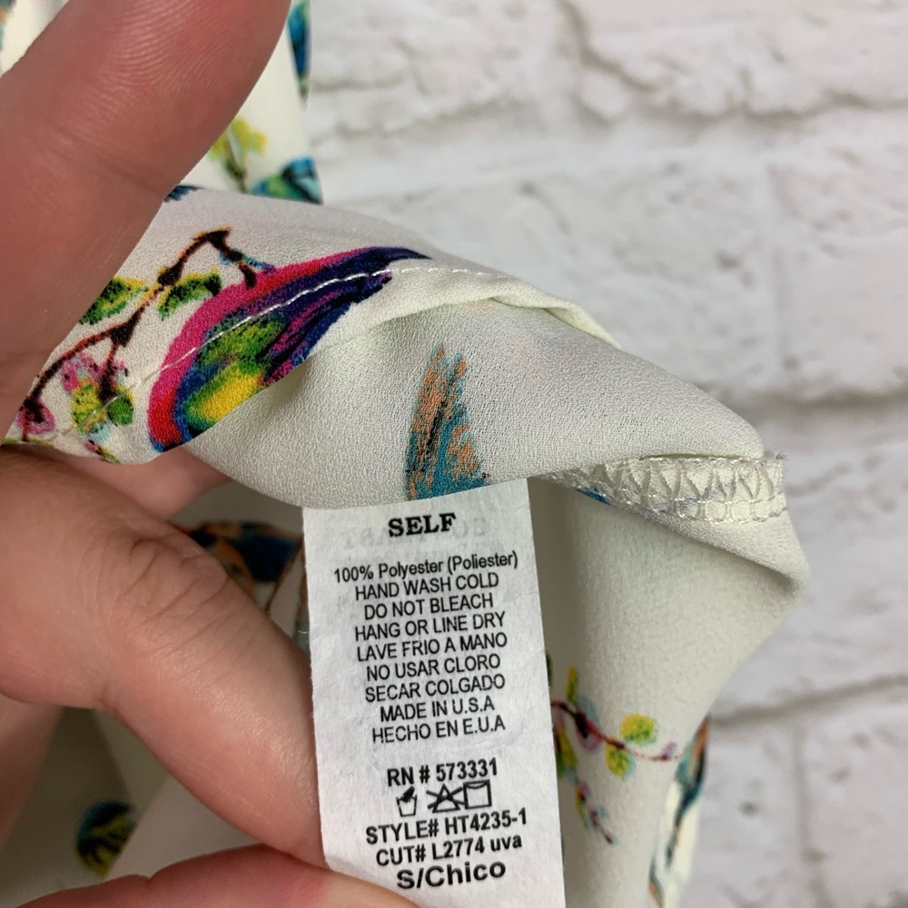 Le Lis Bird Exotic Semi Sheer Striped Sleeve Top S - Picture 6 of 6